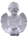 Cherub with Palms Up Plaster Statue