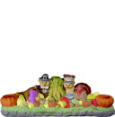 Thanksgiving Bears Feast Plaster Statue