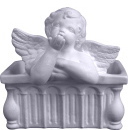 Cherub Blowing Kiss  Plaster Vase