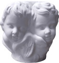Two Sleeping Cherub Faces Vase