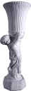 Cherub with Ribbed Plaster Urn left