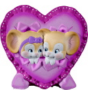 Two Mice Heart  Plaster Vase