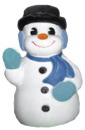 Snowman Waving Plaster Statue