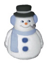Roly Poly Snowman Plaster Statue