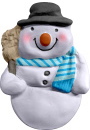Snowman with Scarf Plaster Plaque