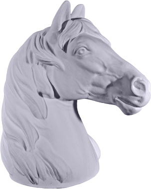 Horse Head Plaster Statue