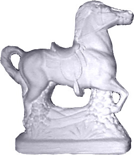 Horse with Saddle Plaster Statue