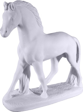 Horse on Base Plaster Statue