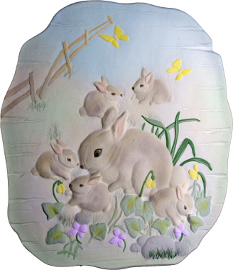 Woodland Animal Rabbit Plaster Plaque
