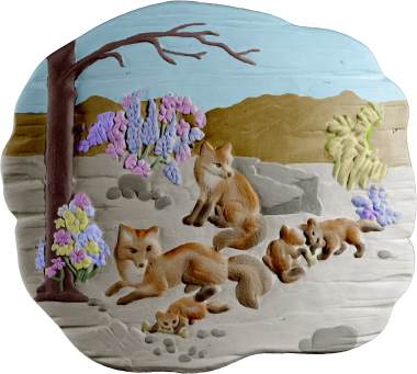 Woodland Animal Fox Plaster Plaque