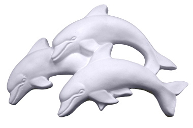 Three Dolphins Plaster Plaque