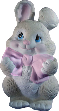 Bunny with Bow Plaster Statue