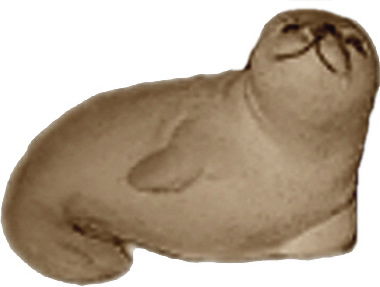 Big Eyes Seal Plaster Statue