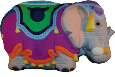 Circus Elephant Plaster Statue