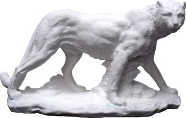 Cougar on Base Plaster Statue
