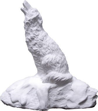 Howling Wolf Plaster Statue