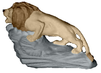 Lion on Base Plaster Statue Small