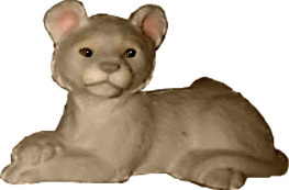 Lion Cub Lying Down Plaster Statue Small