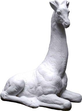 Giraffe Lying Down Plaster Statue Small