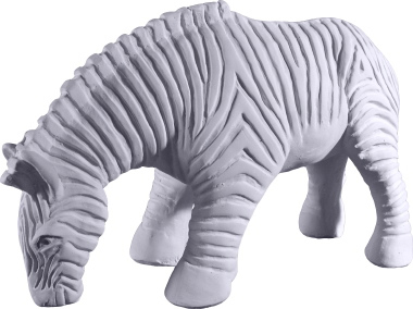 Zebra Grazing Plaster Statue