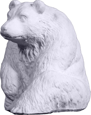 Bear Sitting Plaster Statue