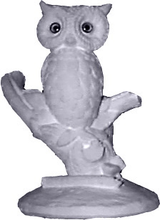 Owl on Branch Plaster Statue