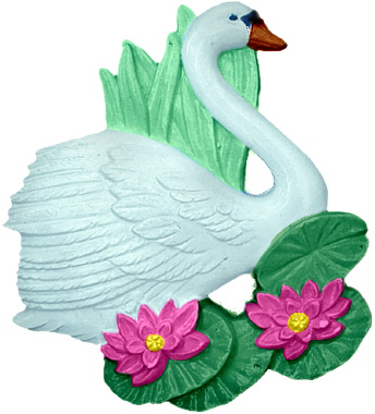 Swan on Lily Pad Plaster Plaque Left