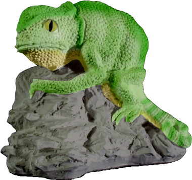 Lizard on Rock Plaster Statue