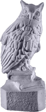 Owl on Books Plaster Statue