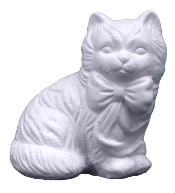 Cat with Bow side Plaster Statue
