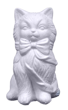Cat with Bow front Plaster Statue