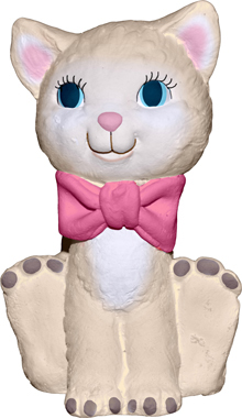 Proud Kitten with Bow Plaster Statue