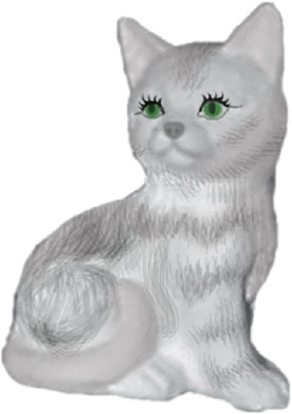 Kitten Plaster Statue