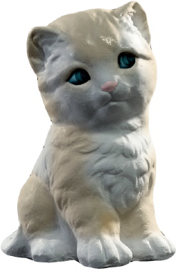 Kitten Seated Plaster Statue