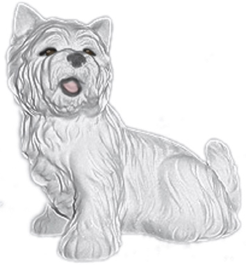 West Highland Terrier Plaster Statue