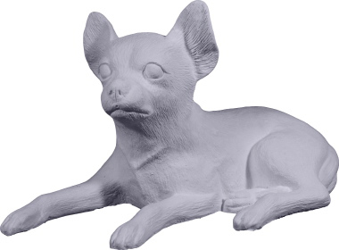 Chihuahua Lying Down Plaster Statue