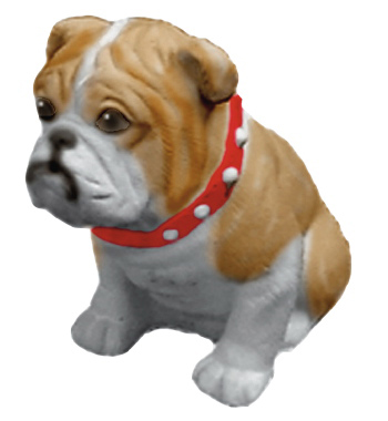 Bulldog with Collar Plaster Statue