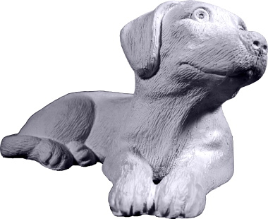 Lab Lying Down Plaster Statue