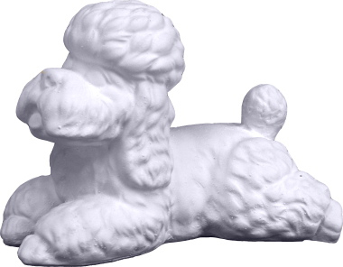 Poodle Lying Down Plaster Statue