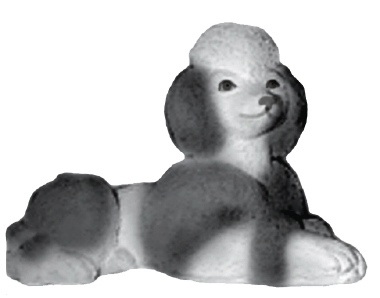 Poodle Lying Down Plaster Statue