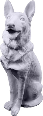 German Shepherd Looking Up Plaster Statue XL