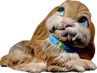 Happy Puppy Plaster Statue