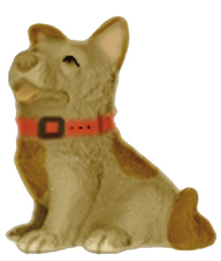 Dog with Collar Plaster Statue