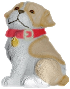 Bulldog Puppy Plaster Statue