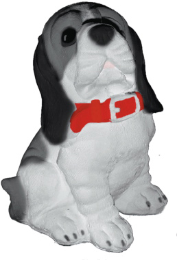 Puppy Seated Plaster Statue