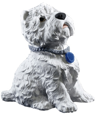 West Highland White Terrier Plaster Statue