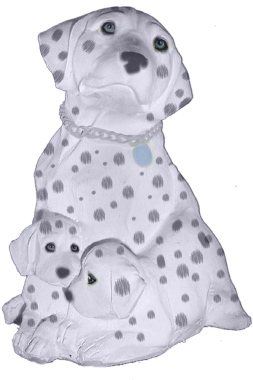 Dalmatian Family Plaster Statue
