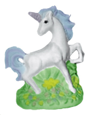 Unicorn on Flowers Plaster Statue