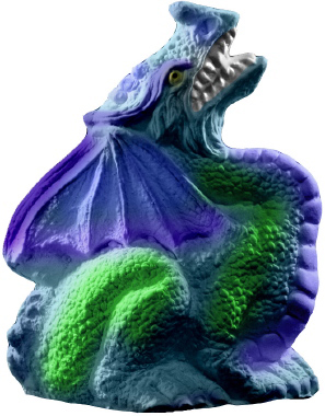 Small Dragon Looking Up Plaster Statue