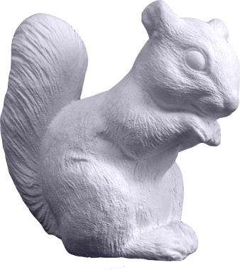 Squirrel Eating Plaster Statue